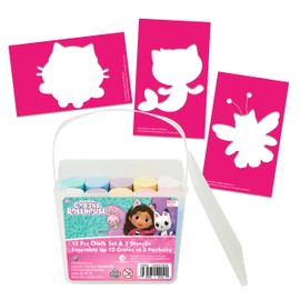 Danawares Gabby's Dollhouse Sidewalk Assorted Chalk Bucket for Kids and Toddlers, Use on Streets, Blackboards and Playgrounds