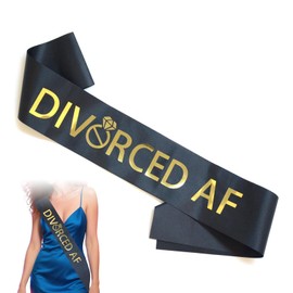 BellaBlend Divorce Party Sash Black with Gold Lettering - Divorce Party Decoration Gift and Decoration for Men and Women (Black)