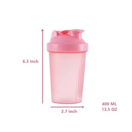 ANNAKIKI ANNAKIKI Shaker Bottle Protein Shakes and 16-Ounce/400ML Shaker Bottle with Wire Whisk Balls,Free of BPA plastic (Blue+Pink(2PCS))