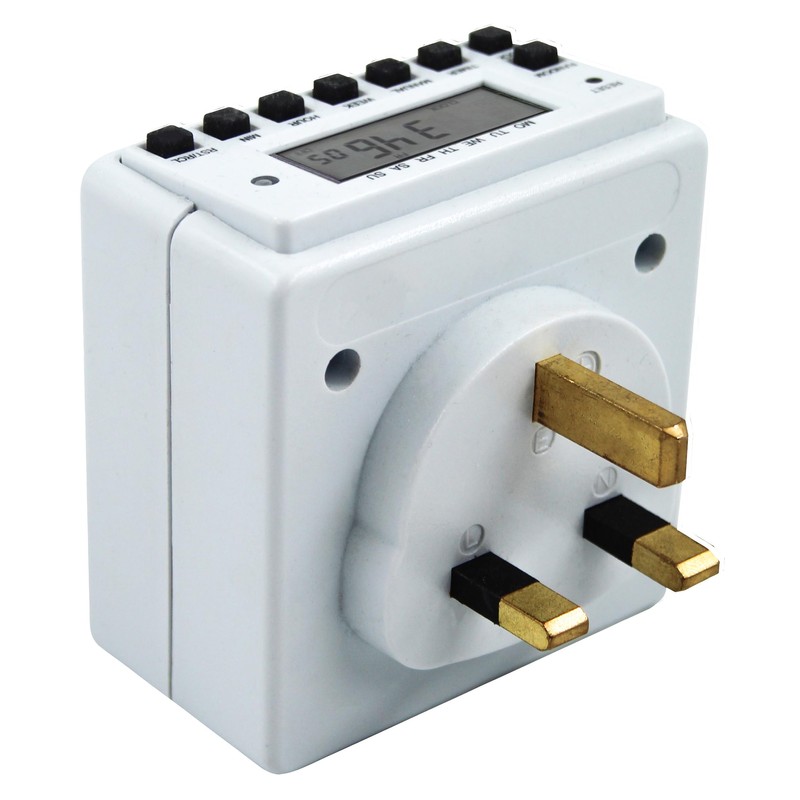 Uni-Com Electronic Plug-in Timer, LCD Display, Energy Saving, Home Security,