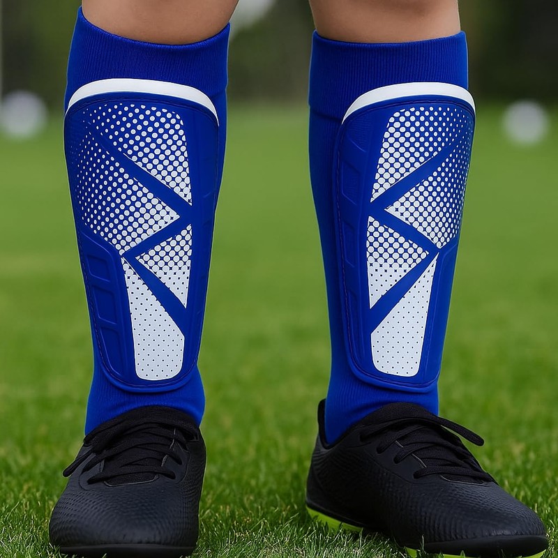 Vizari 'Vector' Slip-in Football Shin pads for Adults - Blue