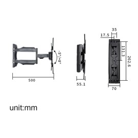 Full Motion TV Mount bracket with Articlating MAX  400x 400 30kg for 32-55 inch