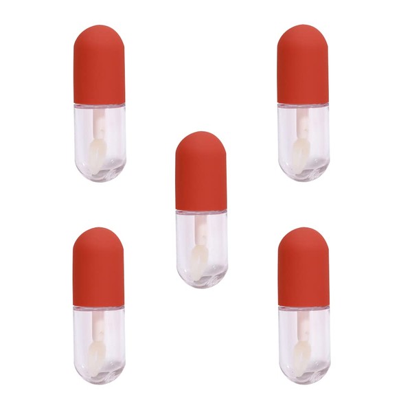 5 Pcs Lip Gloss Tubes with Wand Cute Capsule Shaped