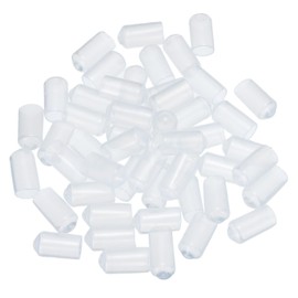 sourcing map 50pcs Rubber End Caps 8mm(5/16") ID Vinyl PVC Round Tube Bolt Cap Cover Screw Thread Protectors Clear