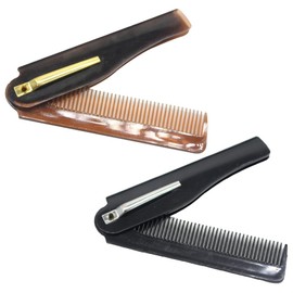2PCS Folding Beard Combs for Men, Portable Fine Tooth Comb for Beard & Hair, Travel-Friendly Pocket Comb for Daily Use