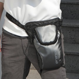 Motorcycle Drop Leg Bag Tactical Waist Pack for Men Women Hip Bum Fanny Belt Pouch Outdoor Travel Hiking Cycling Oxford Thigh Bag Daypack, Black