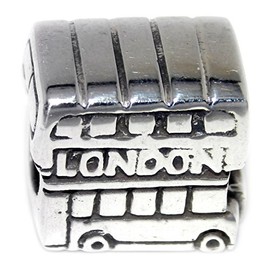 ICYROSE Solid 925 Sterling Silver Double Decker London Tour Bus Charm Bead