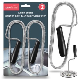 SOL 2pk Drain Snake Shower and Sink Unblocker Tool 100cm Plumbers Tool Flexible Drain Cleaning Wire for Sink Shower Bath Pipe Unclogging DIY Home Maintenance Easy Use Drainage Rods