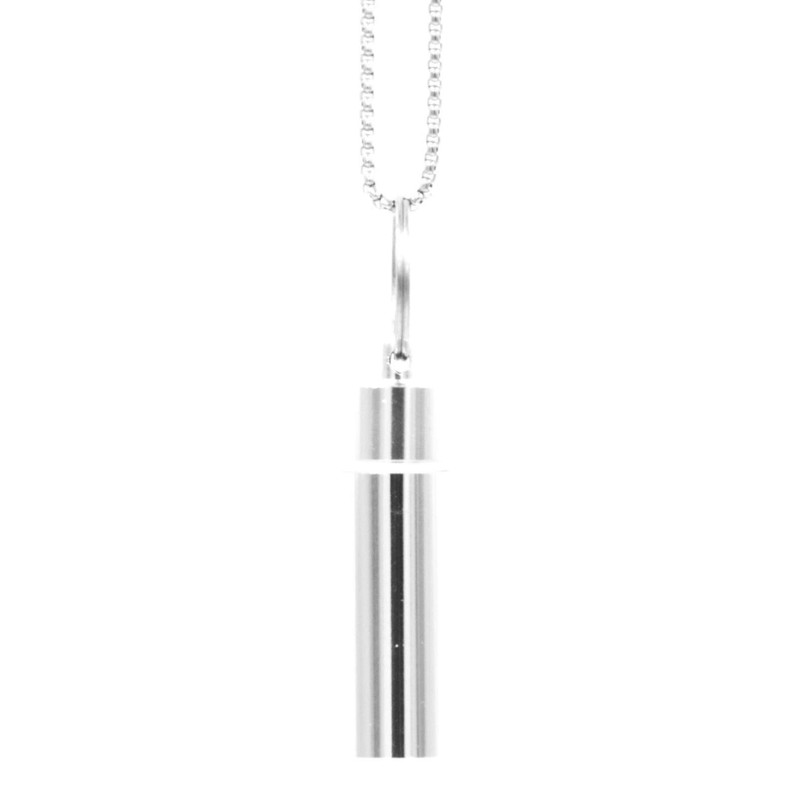 XP Design Portable Pill Case Necklace Pendant Keychain Aluminum Stainless