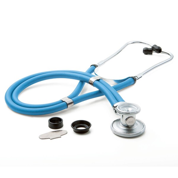 ADC Adscope 641 Sprague Stethoscope with 5 Interchangeable Chestpiece Options, 30 inch Length, Neon Blue