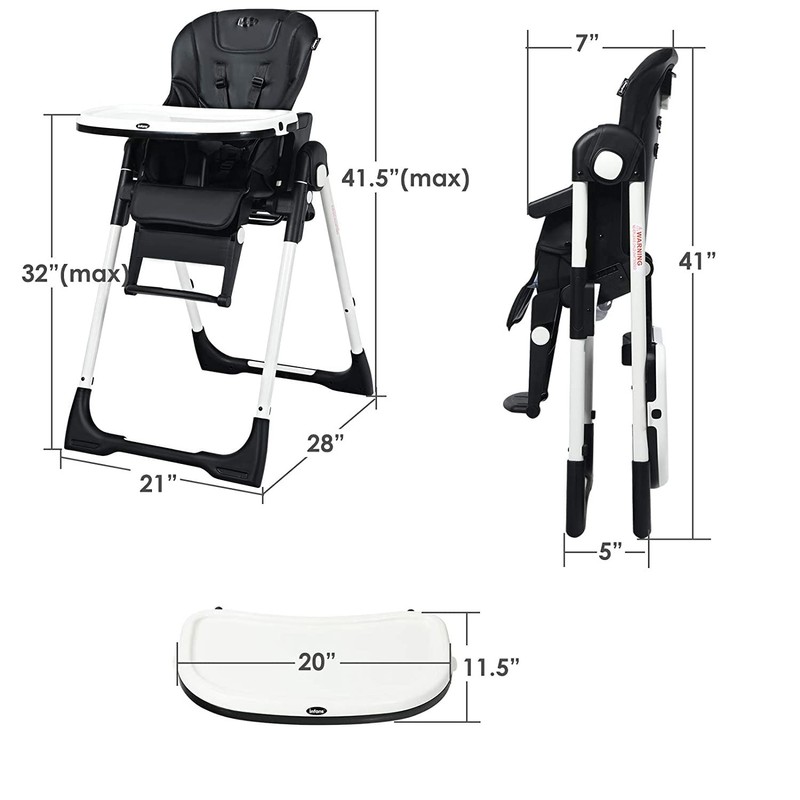 INFANS High Chair for Babies & Toddlers, Foldable Highchair with