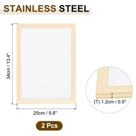 sourcing map Paper Making Screen Wooden Paper Making 13.4 x 9.8 Inch Papermaking Frame Kit for DIY Paper Craft Making Cards, Bookmarks, 2 Packs