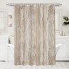 Abaysto Rustic Decor Shower Curtain, Brown Wood Plank Wall Texture