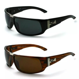 Element 8 Men's Rectangle Fashion Sunglasses Wrap Driving Outdoor Shades - White - Inside Print