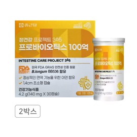 Chong Kun Dang Gut Health Project 365 Probiotics 10 billion lactic acid bacteria 140 mg 30 capsules 2 boxes containing zinc / 종근당 장건강프로젝트365 프로바이오틱스 100억유산균 140mg 30캡슐 2박스 아연함유
