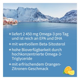 NatuGena Omega-3 Öl, bioverfügbare Omega-3-Triglyceride, reich an EPA & DHA, hochwertiges Fischöl aus nachhaltigem Fischfang, 200 ml (32 Tage Packung)