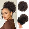 Curly Messy Bun Hair Pieces for Women Short Synthetic Loose