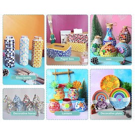 BTMIEY 200g Colorful Crystal Mosaic Tiles Small Mini Mosaic Tiles for Crafts Bathroom Kitchen Home Decoration DIY Art Projects (Orange Series)