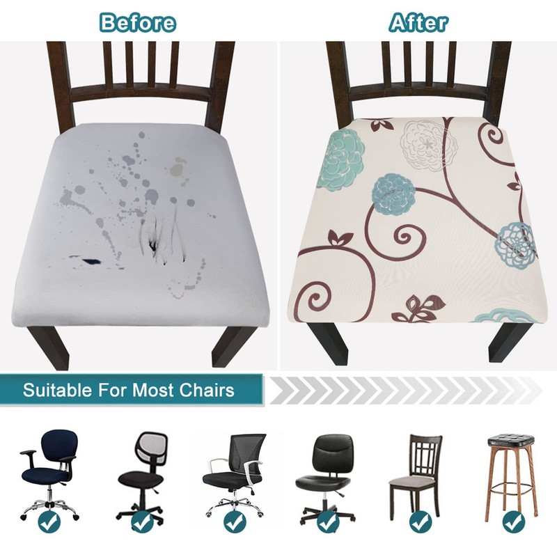SearchI Seat Covers for Dining Chairs, 6 Pack Stretchable Removable