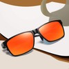 DUCO Men's Polarised Sunglasses with Rectangular Metal Frame and Carbon