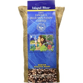 Island Blue 100% Jamaica Blue Mountain Whole Beans Coffee (16oz)