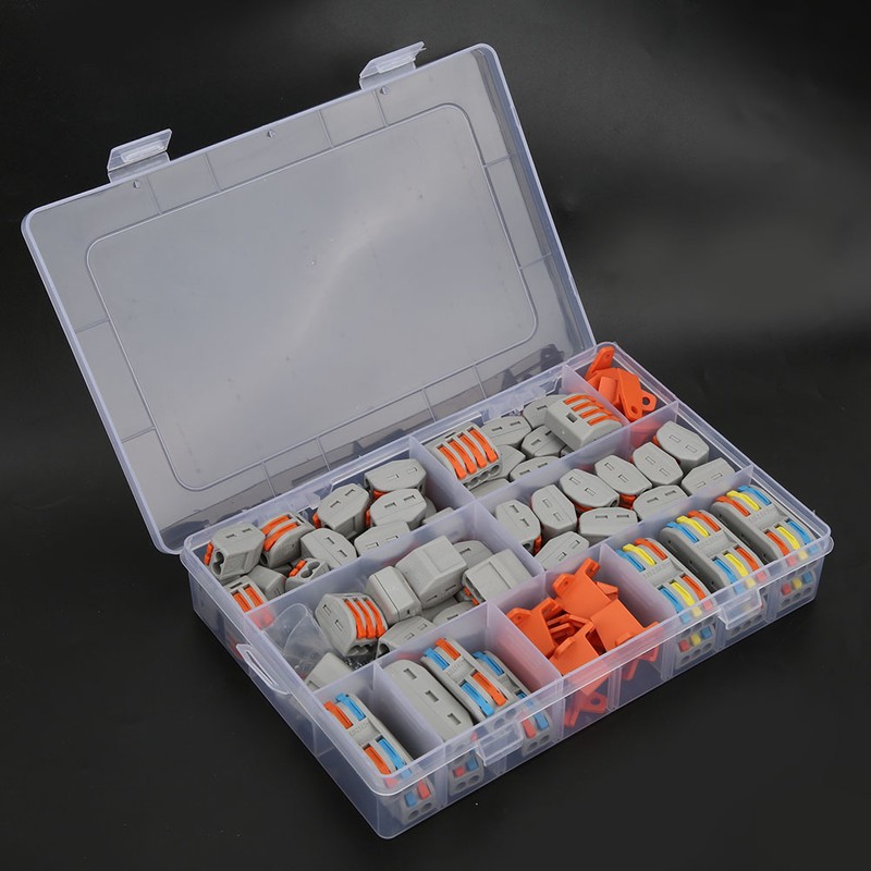 82Pcs Wiring Connector Conductor PCT Colorful Connecting Terminals with Bracket