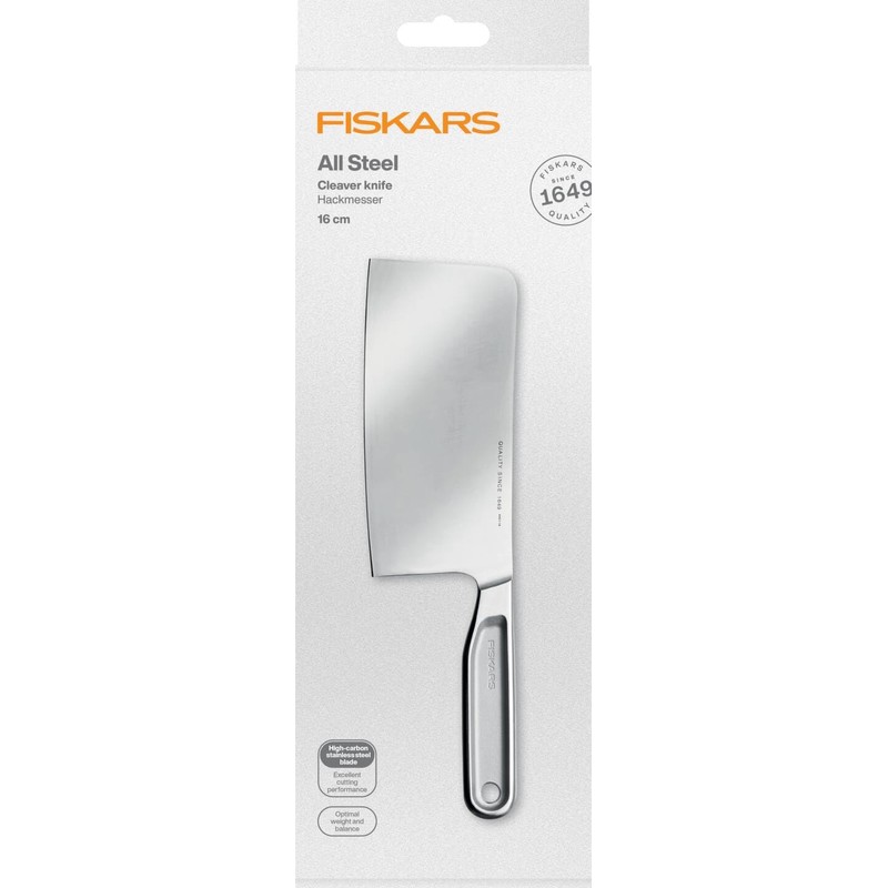 Fiskars All Steel Couperet 18 cm, Silver
