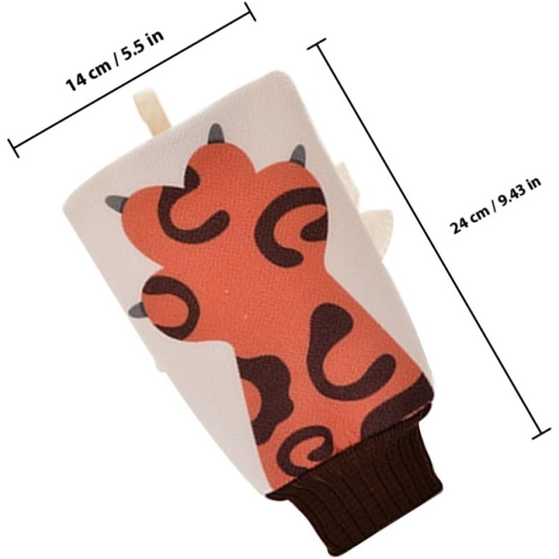 Guantes de baño exfoliantes WOONEKY 4 piezas – Diseño conejo