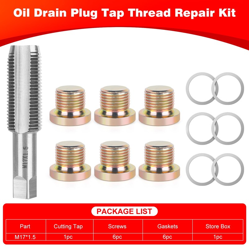 JMMRRR Oil Drain Plug Tap Thread Repair Kit M17 x