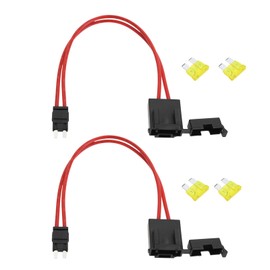 YINETTECH 2pcs Car Fuse Holder Connector 32V 20Amp 16AWG Heavy Duty Wire Extension Fuse Holder Connector for Vehicles with 4pcs 20A Fuses for ATM/APM (23cm Mini)