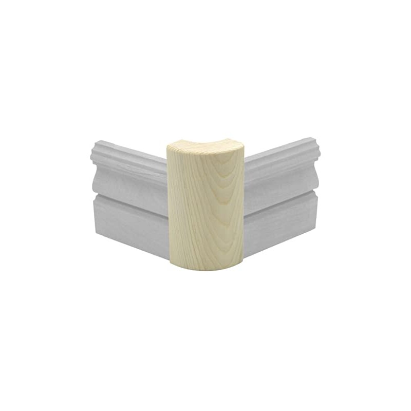 Pine Outside Radius Corner Base Block Bullnose, 3/4" x 2