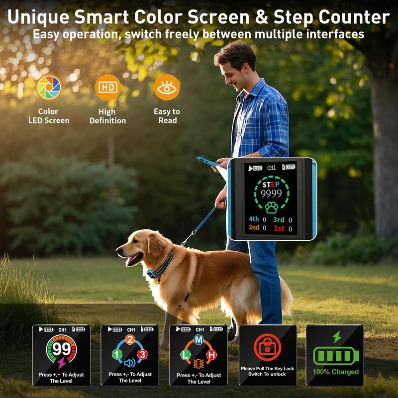 Dog Training Collar with Remote - 5 Modes with Step