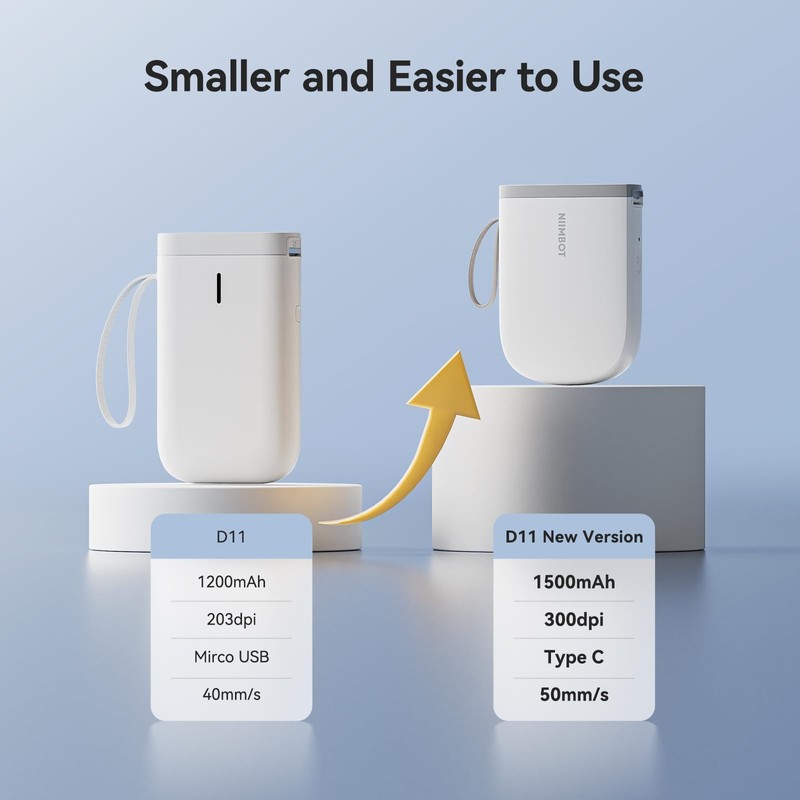 NIIMBOT D11 Upgraded Version Label Maker Machine with Tape, Mini