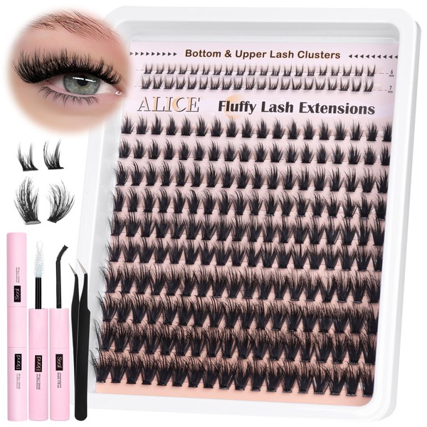 Fluffy Lash Clusters Kit with Bottom Lashes Lash Extensions Kit