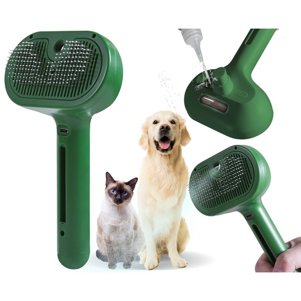 susu & wuwu Cat/Dog Deshedding Brush with Water Spray and