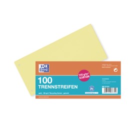 Oxford Oxford Trennstreifen, aus Karton, gelocht, 190 g/m², gelb, 100 Stück