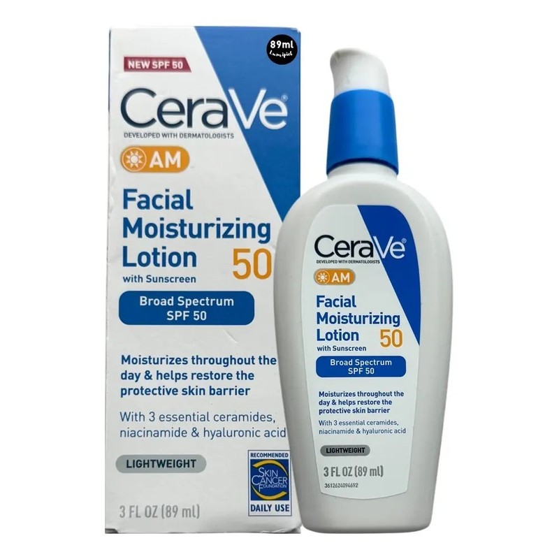 Cerave Am Fps 50 Hidratante Facial Día 89ml Normal- Seca