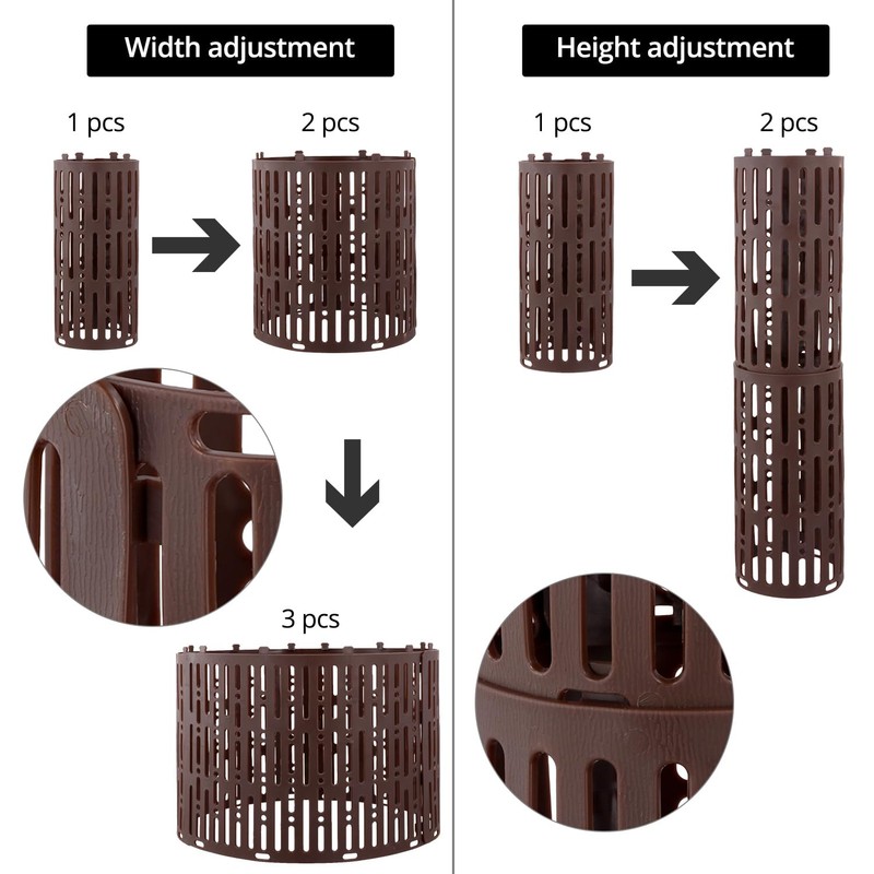 QWORK® Pack of 8 Tree Trunk Protectors, Plastic Tree Trunk