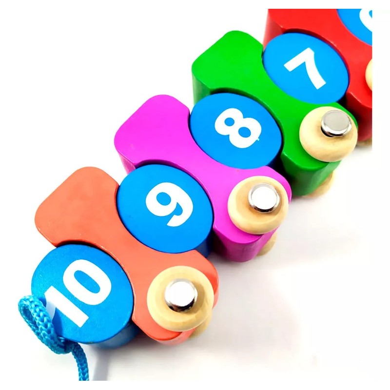 Digital Train Tren Madera Juguete Didactico Numeros Juego Bebe Niños