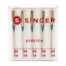 SINGER 04721 Size 90/14 Stretch Sewing Machine Needles, 5-Count , White