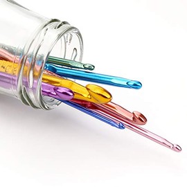 HSYMQ 14PCS Aluminum Crochet Hooks Knitting Needles Craft Yarn 2.0mm/2.5mm/3.0mm/3.5mm/4.0mm/4.5mm/5.0mm/5.5mm/6.0mm/6.5mm/7.0mm/8.0mm/9.0mm/10.0mm