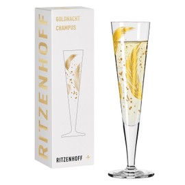 RITZENHOFF Goldnacht No. 42 1071042 Champagne Glass 200 ml Designer Item with Real Gold Made in Germany