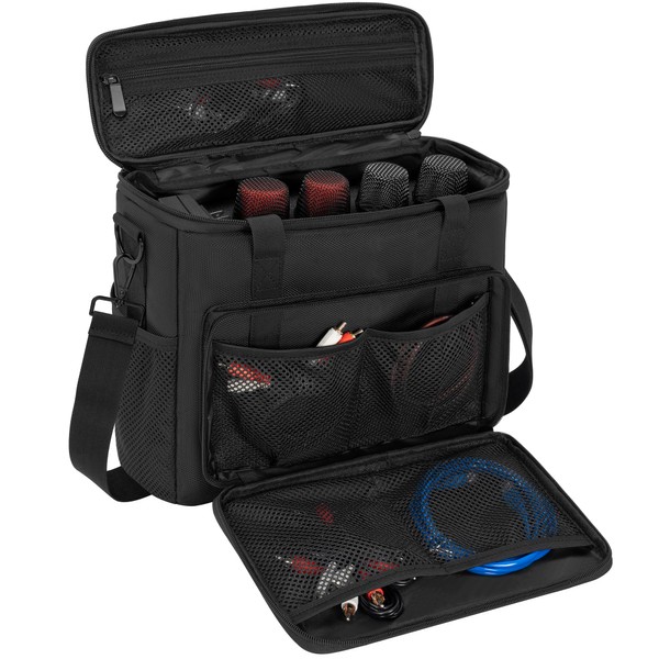 IBVIVIC 4 Slots Wireless Microphone Case with Foam,Microphone Carry Travel