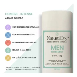 Desodorante Natural Caballero Alumbre Romero Menta Pack Romero-menta