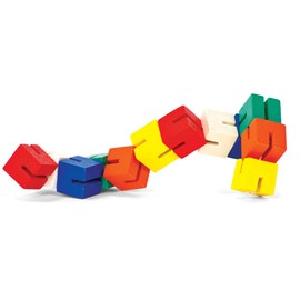 Tobar 08526 Twist & Lock Blocks Toy Wooden, Multiple Colours