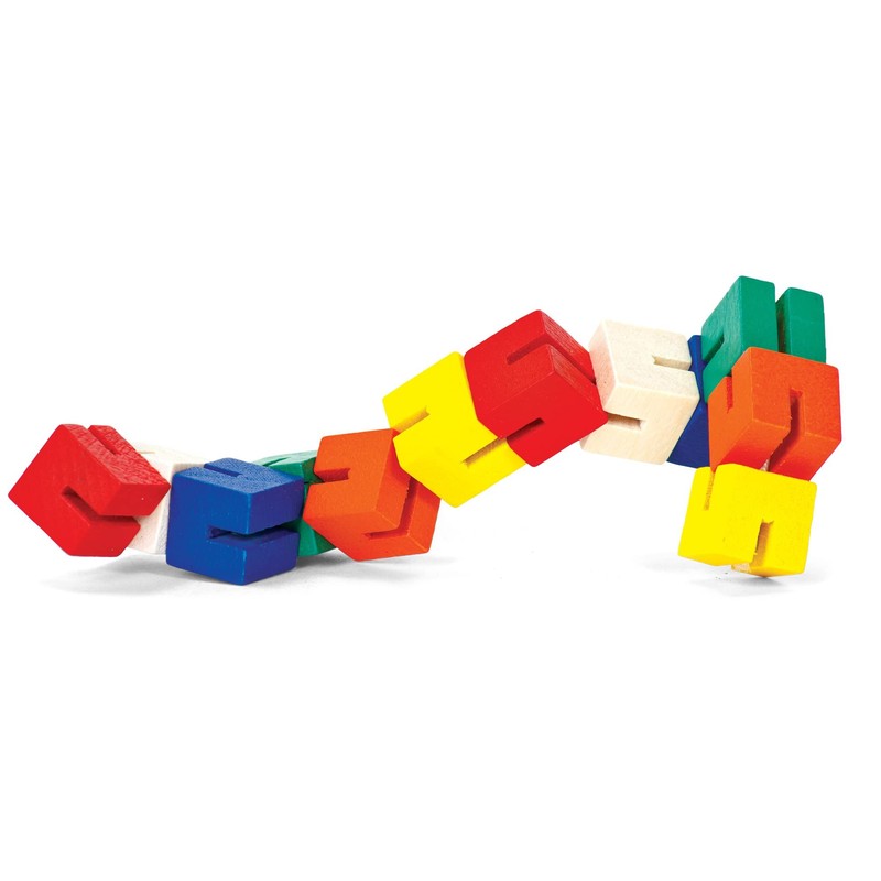 Tobar 08526 Twist & Lock Blocks Toy Wooden, Multiple Colours