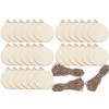 30pcs Large Round Wooden Discs with Holes,4.7 * 4 In,