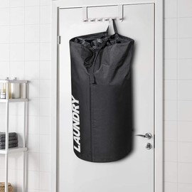 Chrislley 106L Collapsible Laundry Bag Backpack Laundry Liner Extra Large Laundry Basket Foldable Laundry Hamper Dirty Clothes Hamper for Laundry（Black）