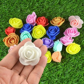 GBSTORE 100 Pcs Mini Artificial Foam Rose Flowers 1.2 inch Colorful Fake Rose Heads for DIY Home Decoration, DIY Wedding Flowers, Party, Festival,Valentine's Day Decoration