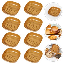 Zerodeko 8 Piezas Plato De Salsa De Bandeja De Fruta De Grano De Madera Tazones Para Sumergir Plato De Servir Cuadrado Platos Para Servir De Madera Páginas Plato De Joyería Merienda